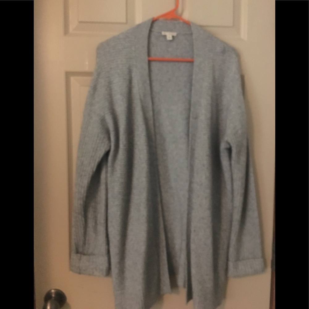 Gray cardigan sweater